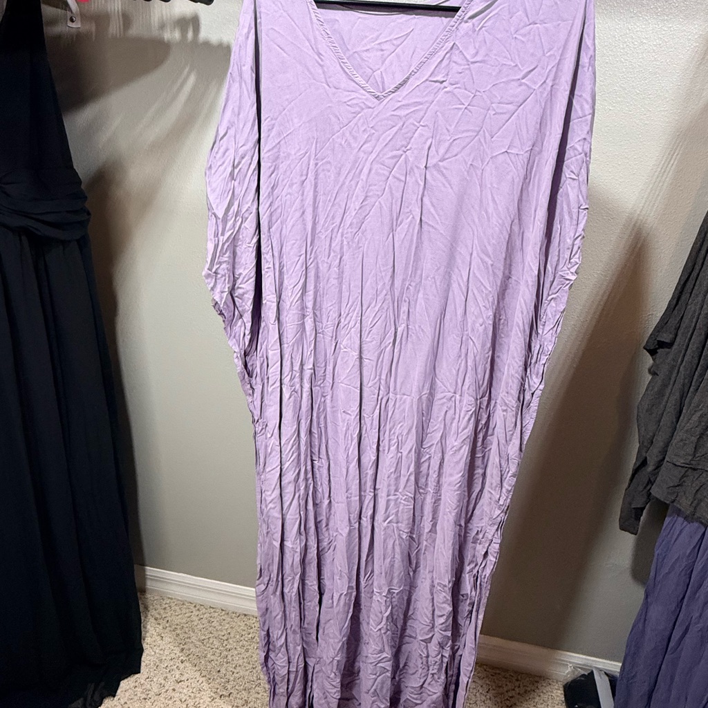 Lilac Kaftan Cover Up One Size Maxi Beach Resort Minimalist